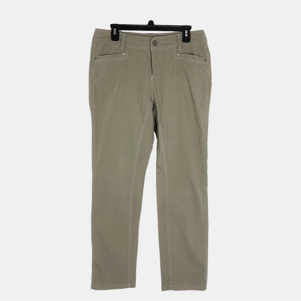 Kuhl Vintage Patina Dye Hiking Pants Women's 12 Olive Green Outdoor Adventure